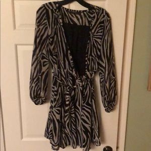 Zara wrap dress, zebra print